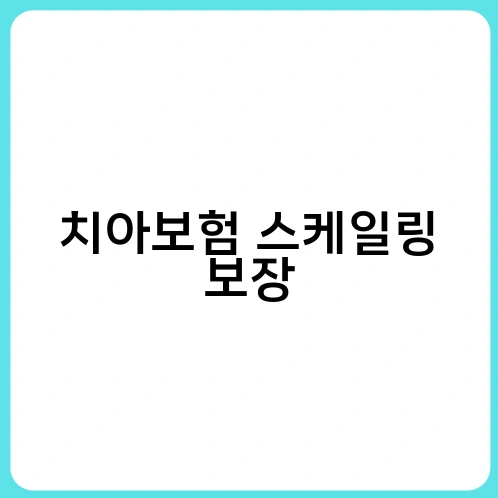 치아보험 스케일링 보장