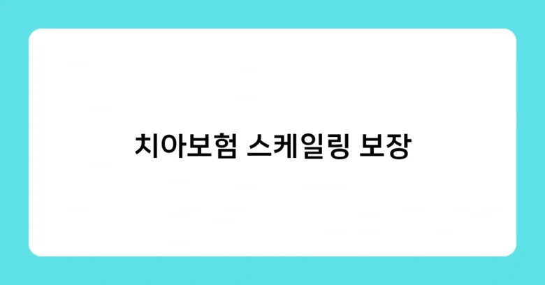 치아보험 스케일링 보장 썸네일