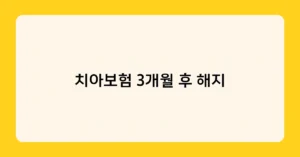 치아보험 3개월 후 해지 썸네일