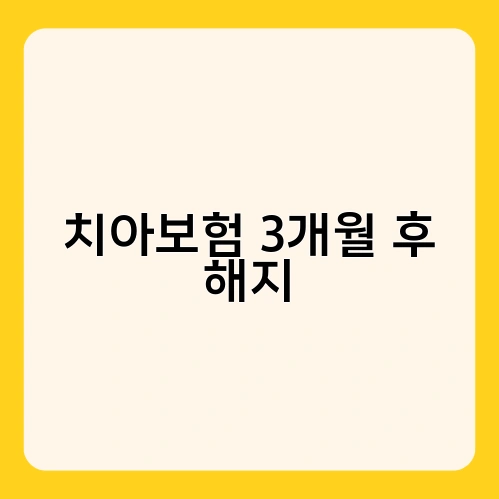 치아보험 3개월 후 해지 1