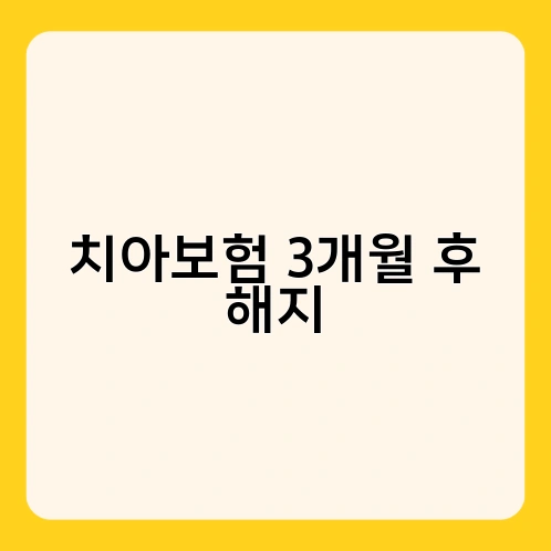 치아보험 3개월 후 해지 4