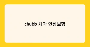 chubb 치아 안심보험 썸네일